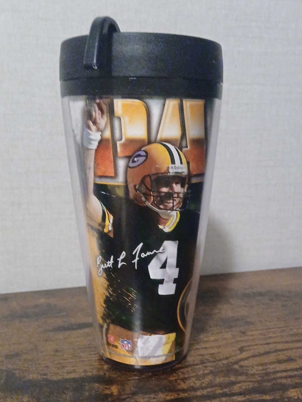 Green Insulated Travel Tumbler with Football Design